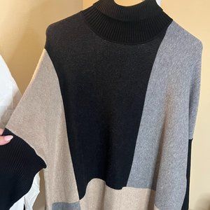 Mock Neck Multicolor Sweater